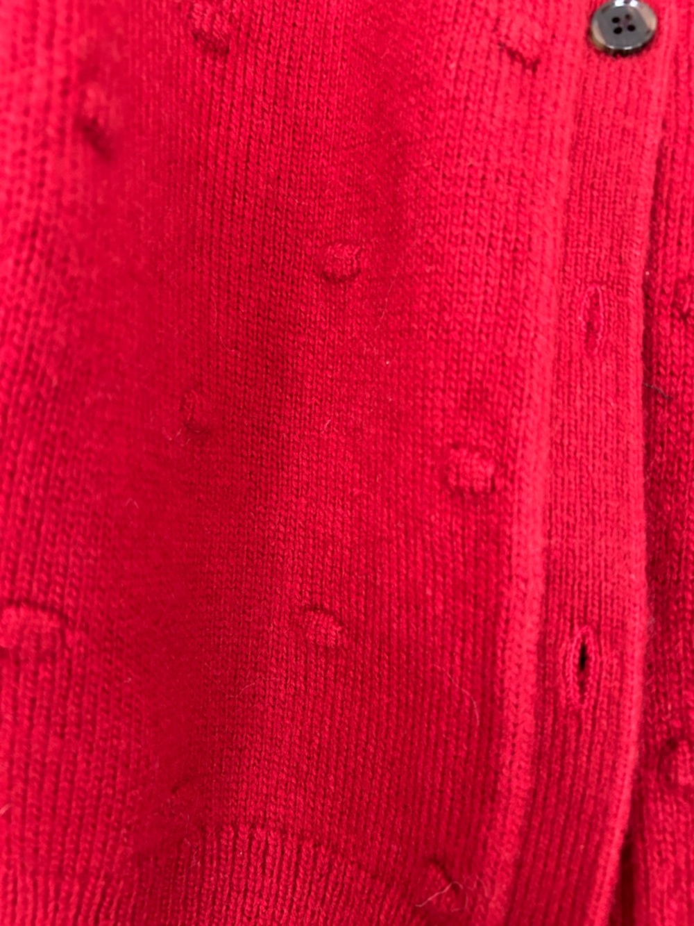 NWT- Ann Taylor Bright Red Button-Front Textured Cardigan - Picture 2 of 3